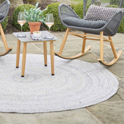 Indoor Outdoor Recycled Warm Grey Tweed Design Rug