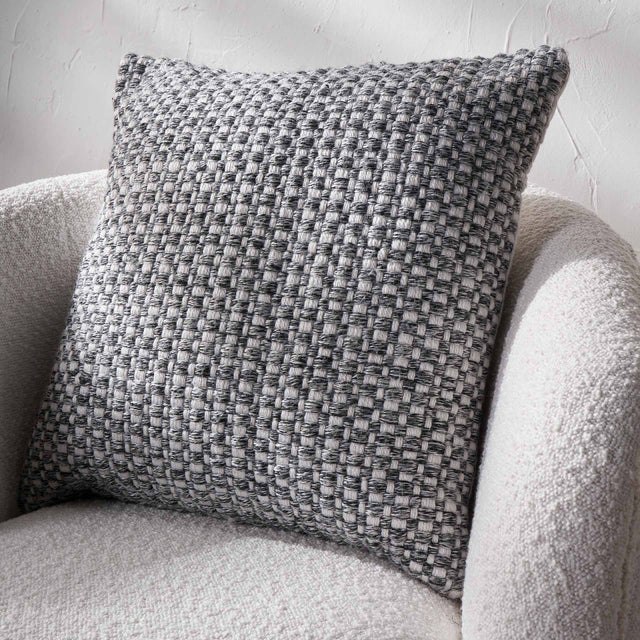 Indoor Outdoor Recycled Graphite Basket Weave Design Scatter Cushion