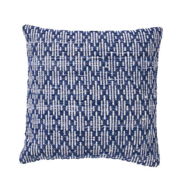 Indoor Outdoor Recycled Denim Blue Ikat Design Scatter Cushion