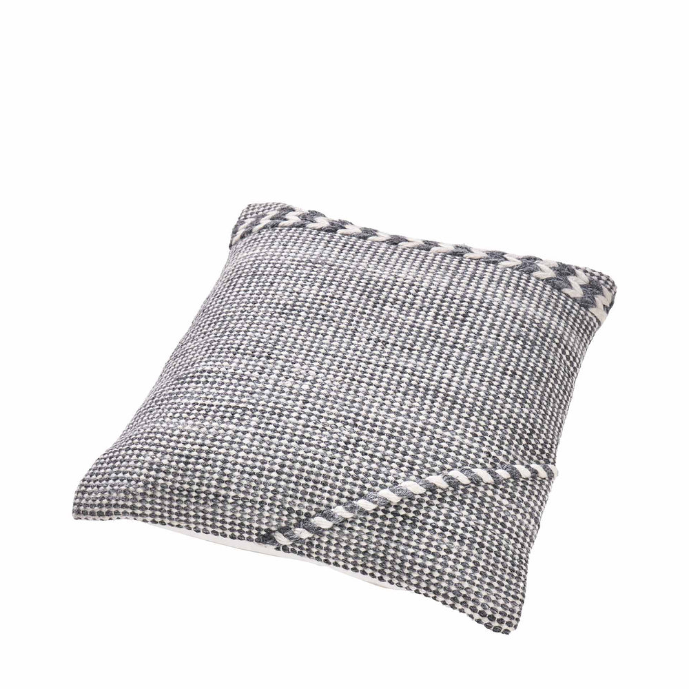 Indoor Outdoor Recycled Grey Plaited Stripe Design Scatter Cushion