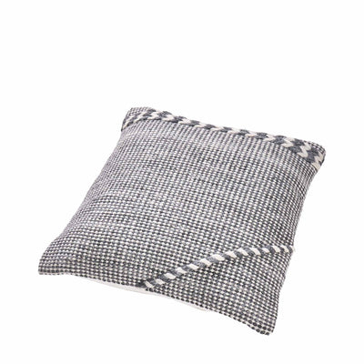 Indoor Outdoor Recycled Grey Plaited Stripe Design Scatter Cushion