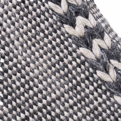Indoor Outdoor Recycled Grey Plaited Stripe Design Scatter Cushion