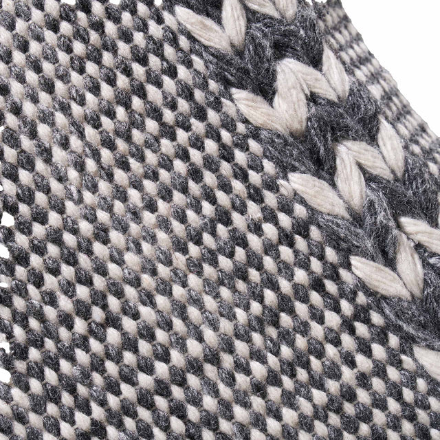 Indoor Outdoor Recycled Grey Plaited Stripe Design Scatter Cushion