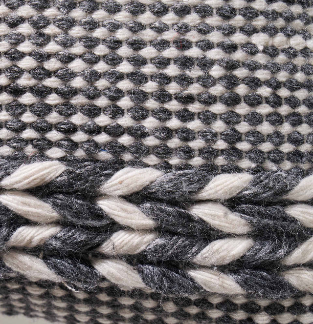 Indoor Outdoor Recycled Grey Plaited Stripe Design Scatter Cushion