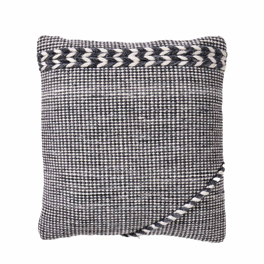 Indoor Outdoor Recycled Grey Plaited Stripe Design Scatter Cushion