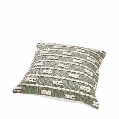 Indoor Outdoor Recycled Sage Braid Design Square Scatter Cushion