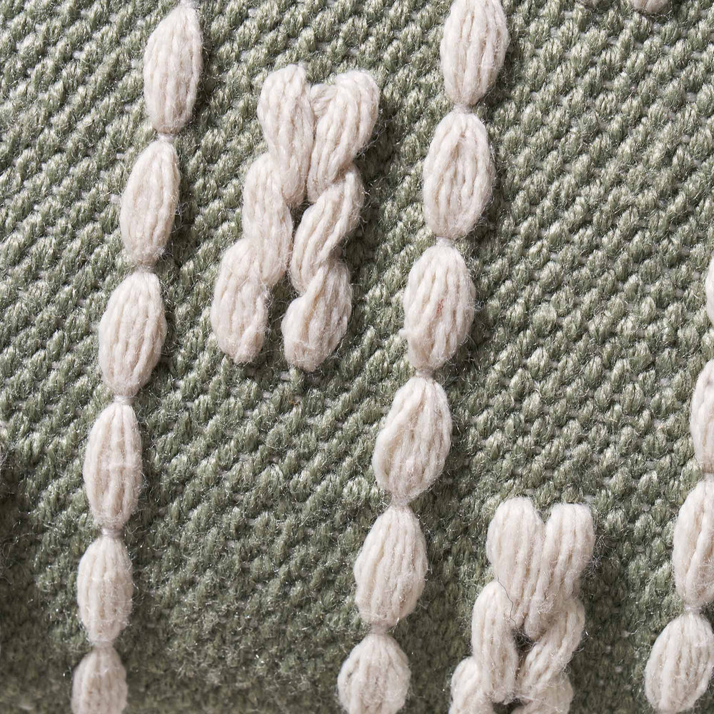Indoor Outdoor Recycled Sage Braid Design Square Scatter Cushion