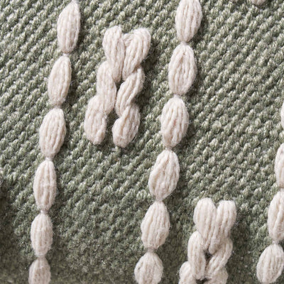 Indoor Outdoor Recycled Sage Braid Design Square Scatter Cushion