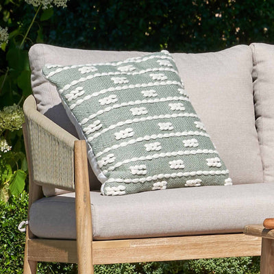 Indoor Outdoor Recycled Sage Braid Design Square Scatter Cushion