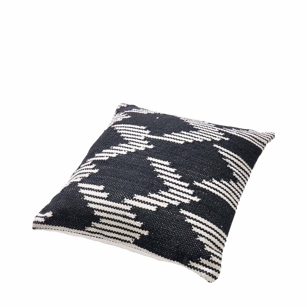 Indoor Outdoor Recycled Black  Chevron Design Scatter Cushion