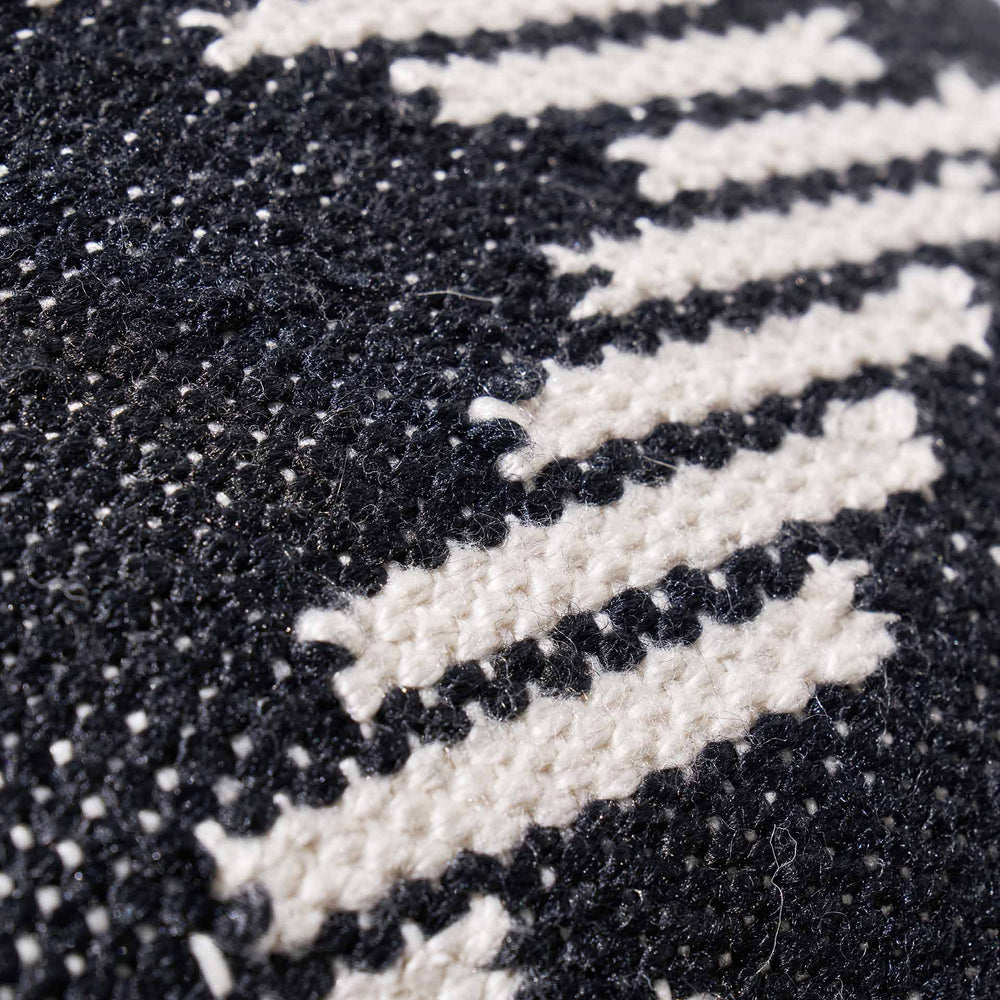 Indoor Outdoor Recycled Black  Chevron Design Scatter Cushion