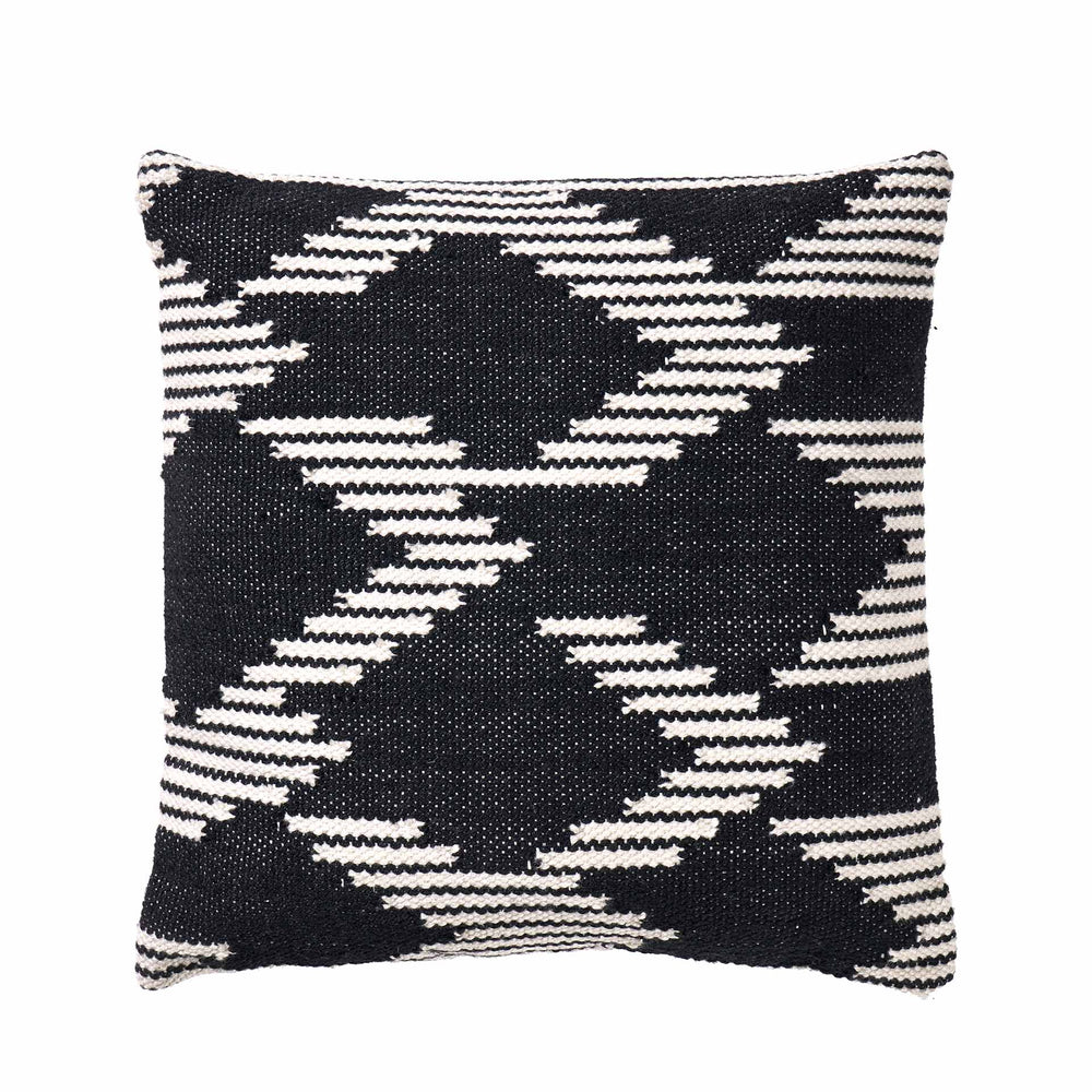 Indoor Outdoor Recycled Black  Chevron Design Scatter Cushion