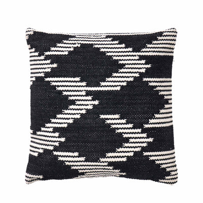 Indoor Outdoor Recycled Black  Chevron Design Scatter Cushion