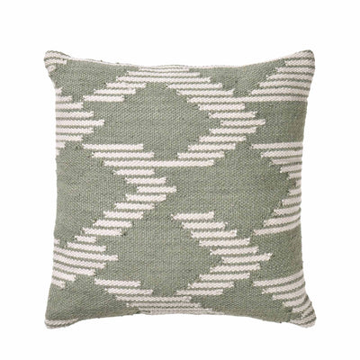 Indoor Outdoor Recycled  Sage Chevron Design Scatter Cushion
