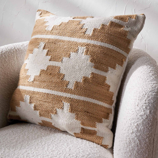 Indoor Outdoor Recycled Taupe Moroccan Design Scatter Cushion