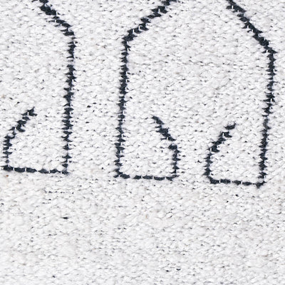 Indoor Outdoor White and Black Greek Key Design Rug Large