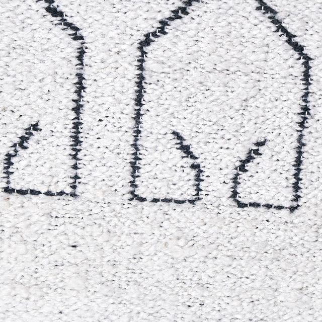 Indoor Outdoor White and Black Greek Key Design Rug Large