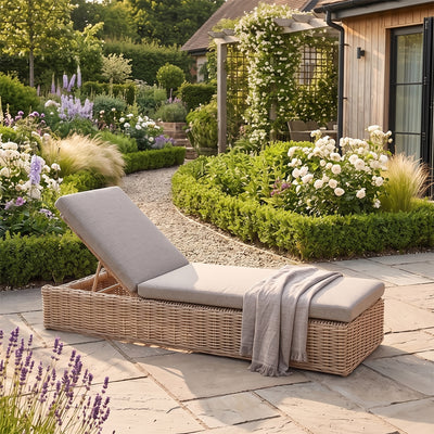 Lago Natural Antique Outdoor Sunlounger