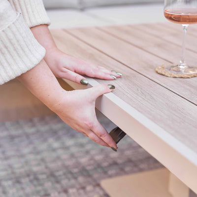 Amari Latte Outdoor Corner Seating Set with Adjustable Table
