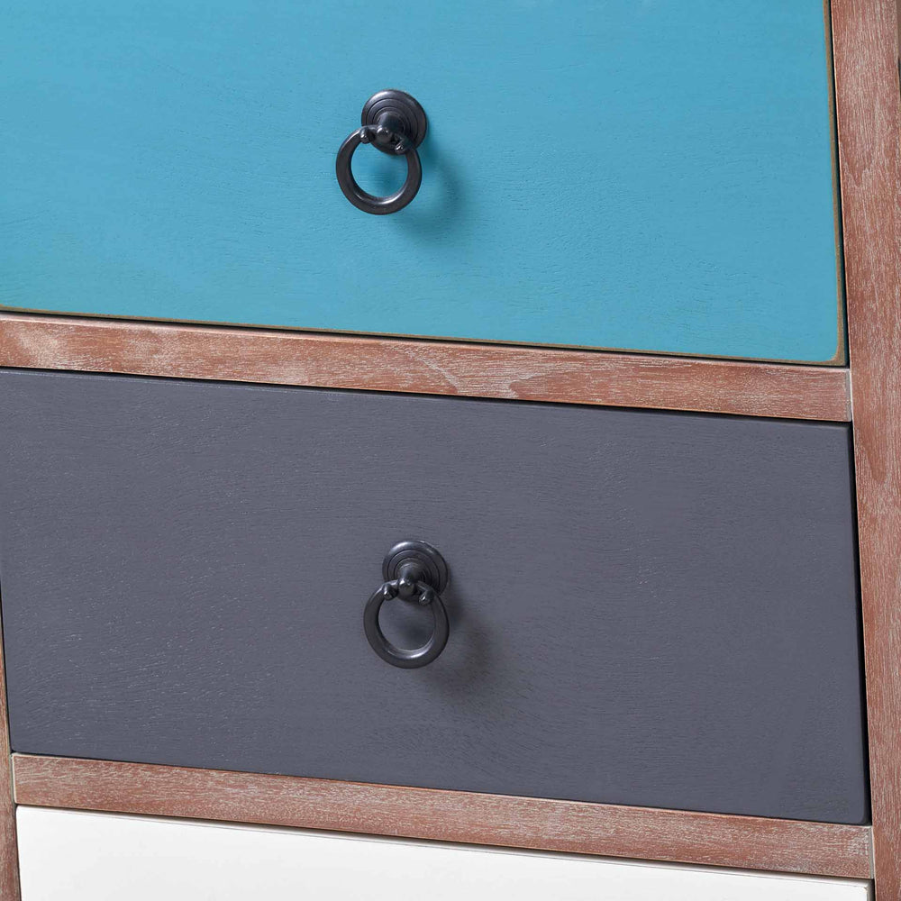 Staten Blue Pine Wood Bedroom Furniture Set