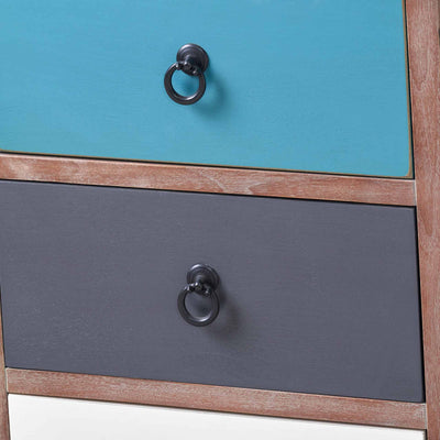 Staten Blue Pine Wood Bedroom Furniture Set