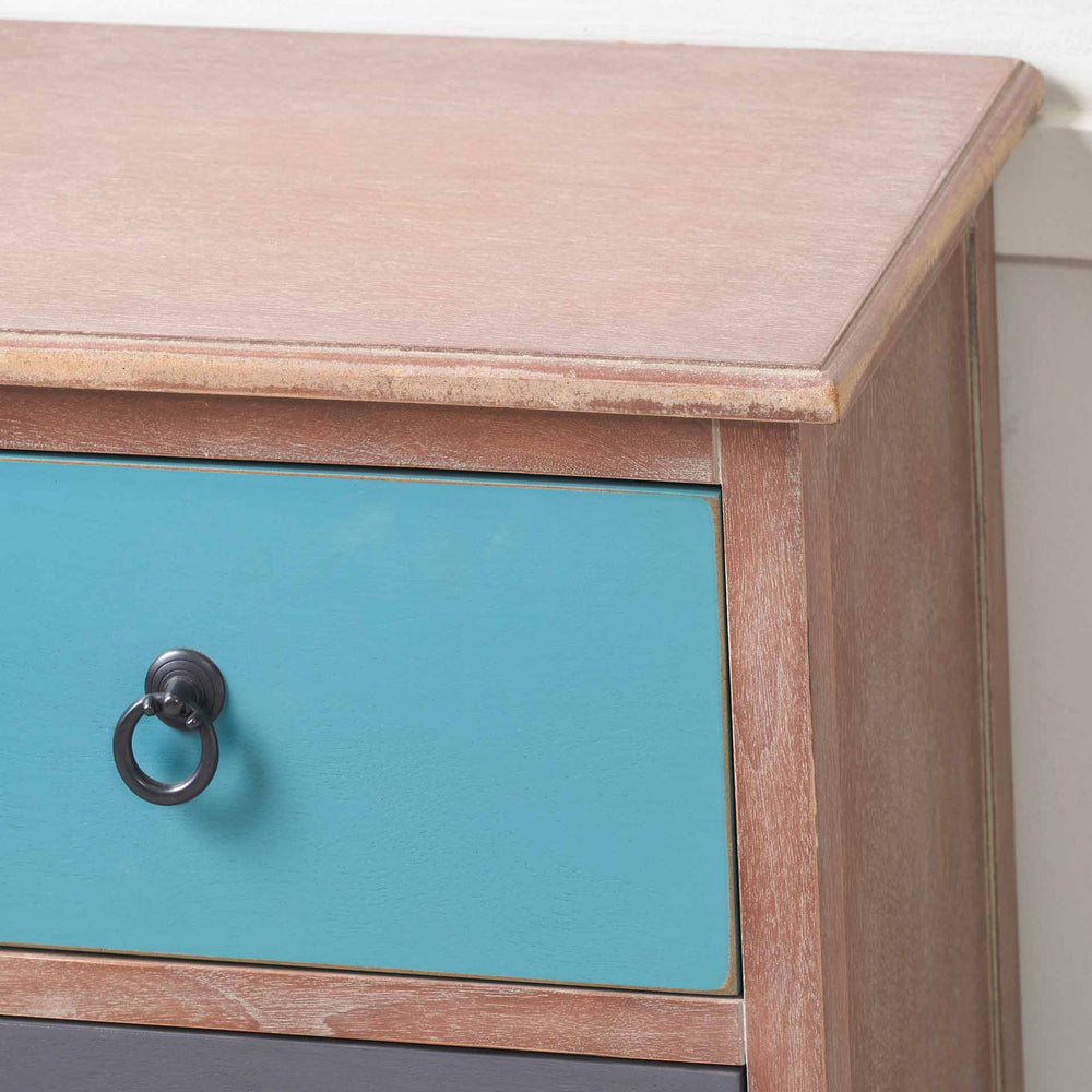 Staten Blue Pine Wood Bedroom Furniture Set