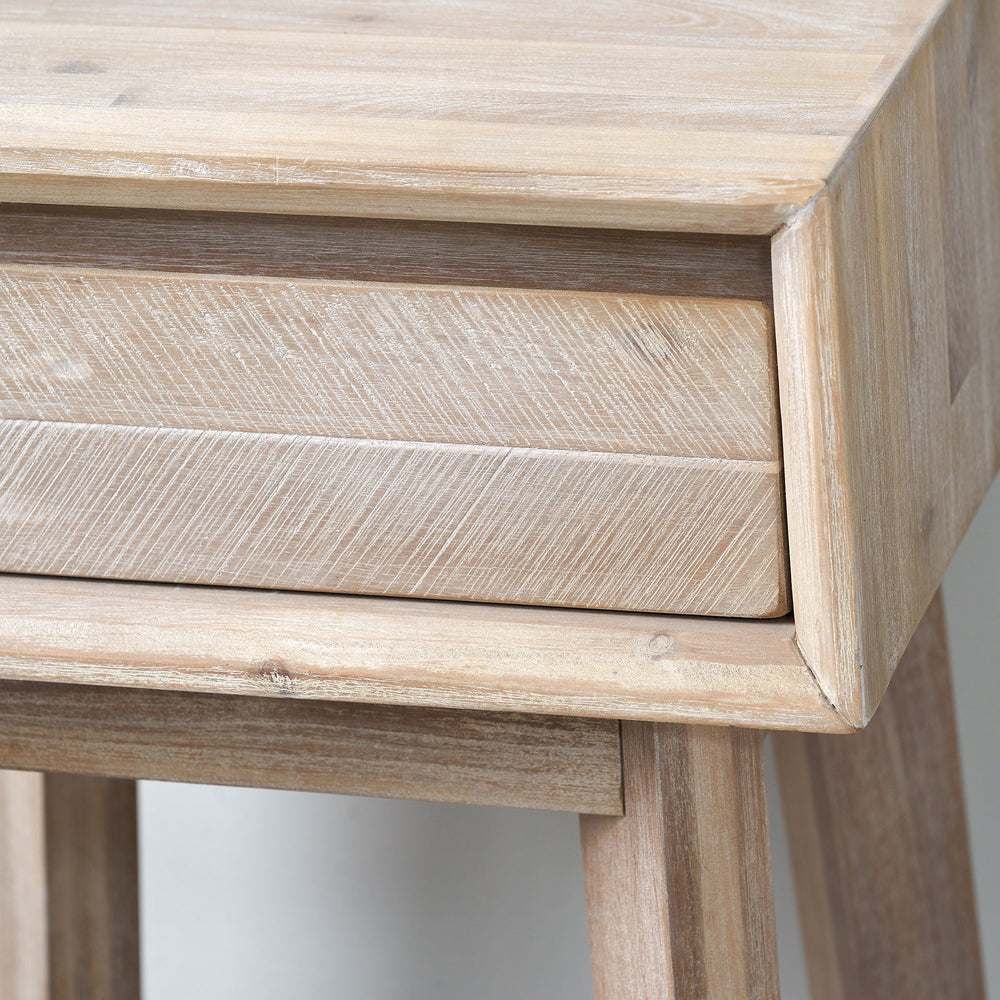 Herning Sand Wash Acacia Wood 1 Drawer Bedside Table Set Of 2