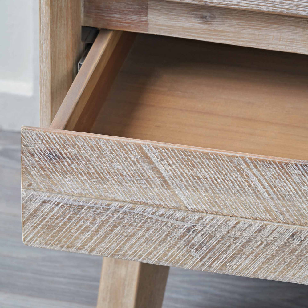 Herning Sand Wash Acacia Wood Bedroom Furniture Set