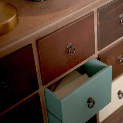 Staten Blue Pine Wood Dining Room Furniture Set