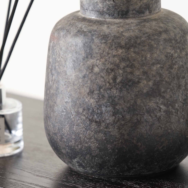 Lois Textured Volcanic Effect Grey Stoneware Vase