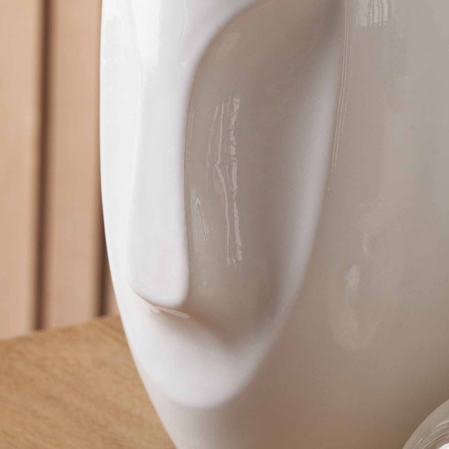 Cara White Face Design Stoneware Vase | Ruma