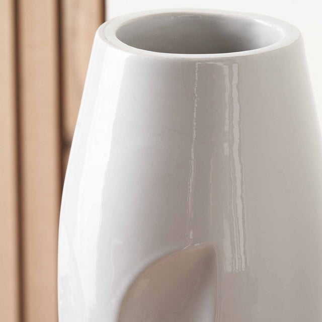 Cara White Face Design Stoneware Vase | Ruma