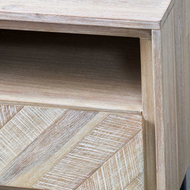 Renzo Acacia Wood Bedside Table Set Of 2