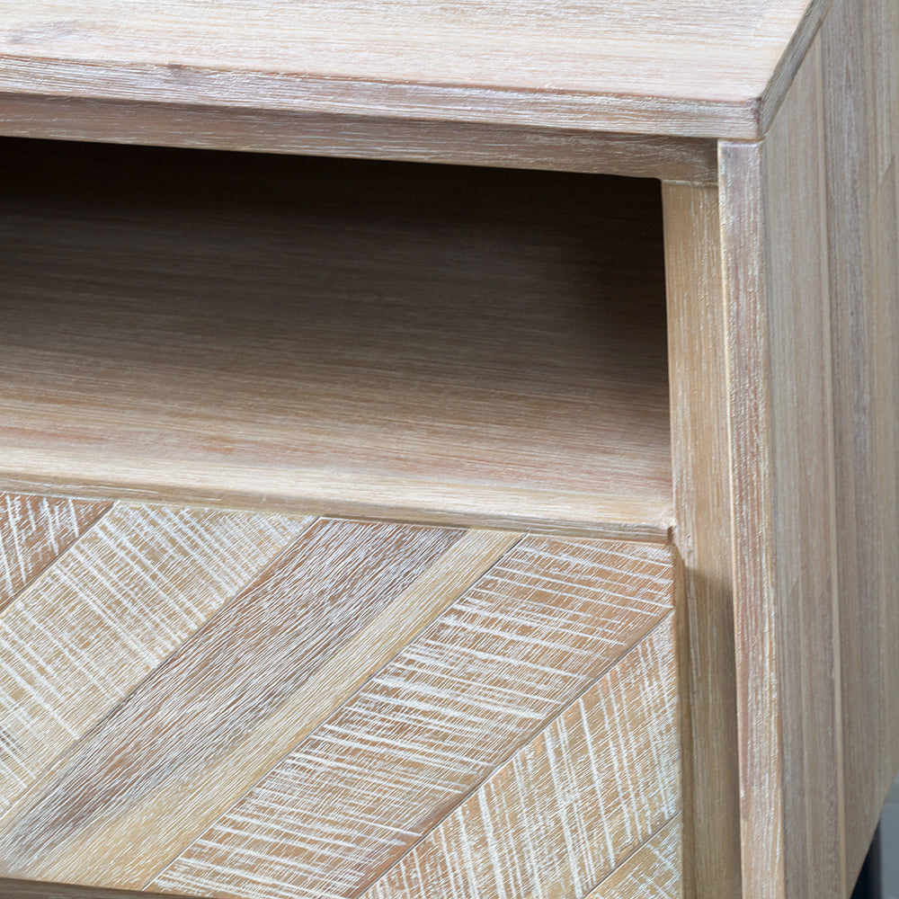 Renzo Acacia Wood Bedside Table Set Of 2