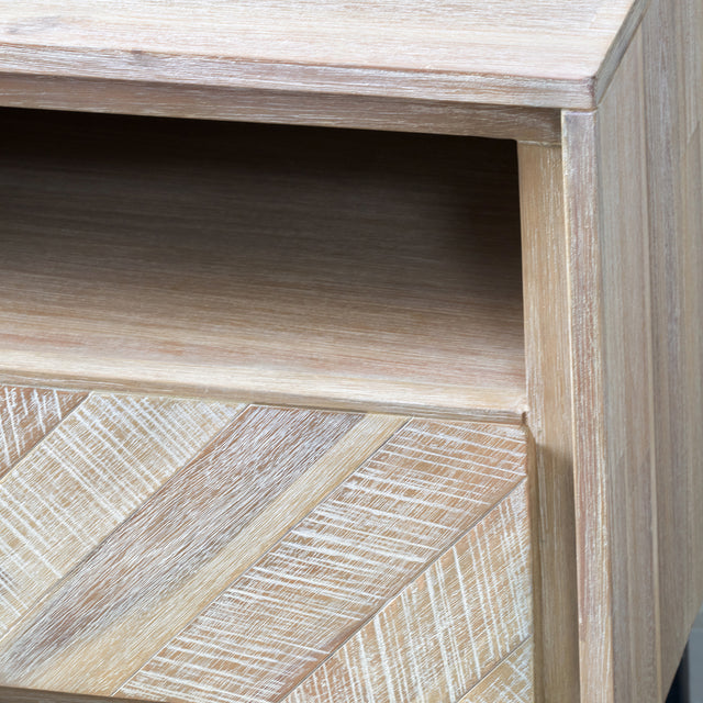 Renzo Acacia Wood Bedside Table Set Of 2