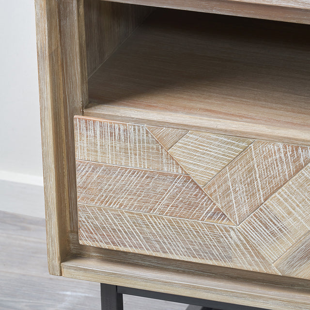 Renzo Acacia Wood Bedside Table Set Of 2