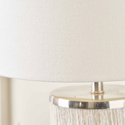 Audra White Wash Wood Column Table Lamp