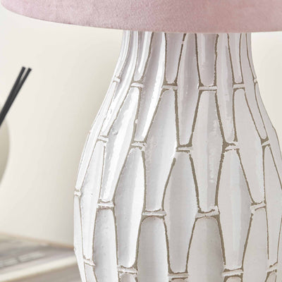 Lloyd Geometric White Stoneware Table Lamp Base