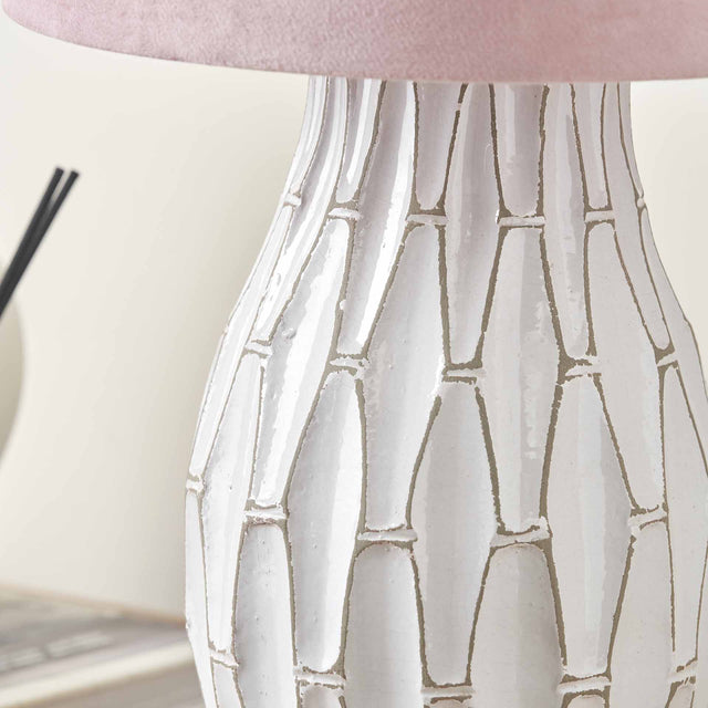 Lloyd Geometric White Stoneware Table Lamp Base