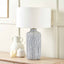 Agnes Blue and White Striped Stoneware Table Lamp Base
