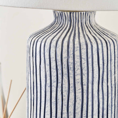 Agnes Blue and White Striped Stoneware Table Lamp Base