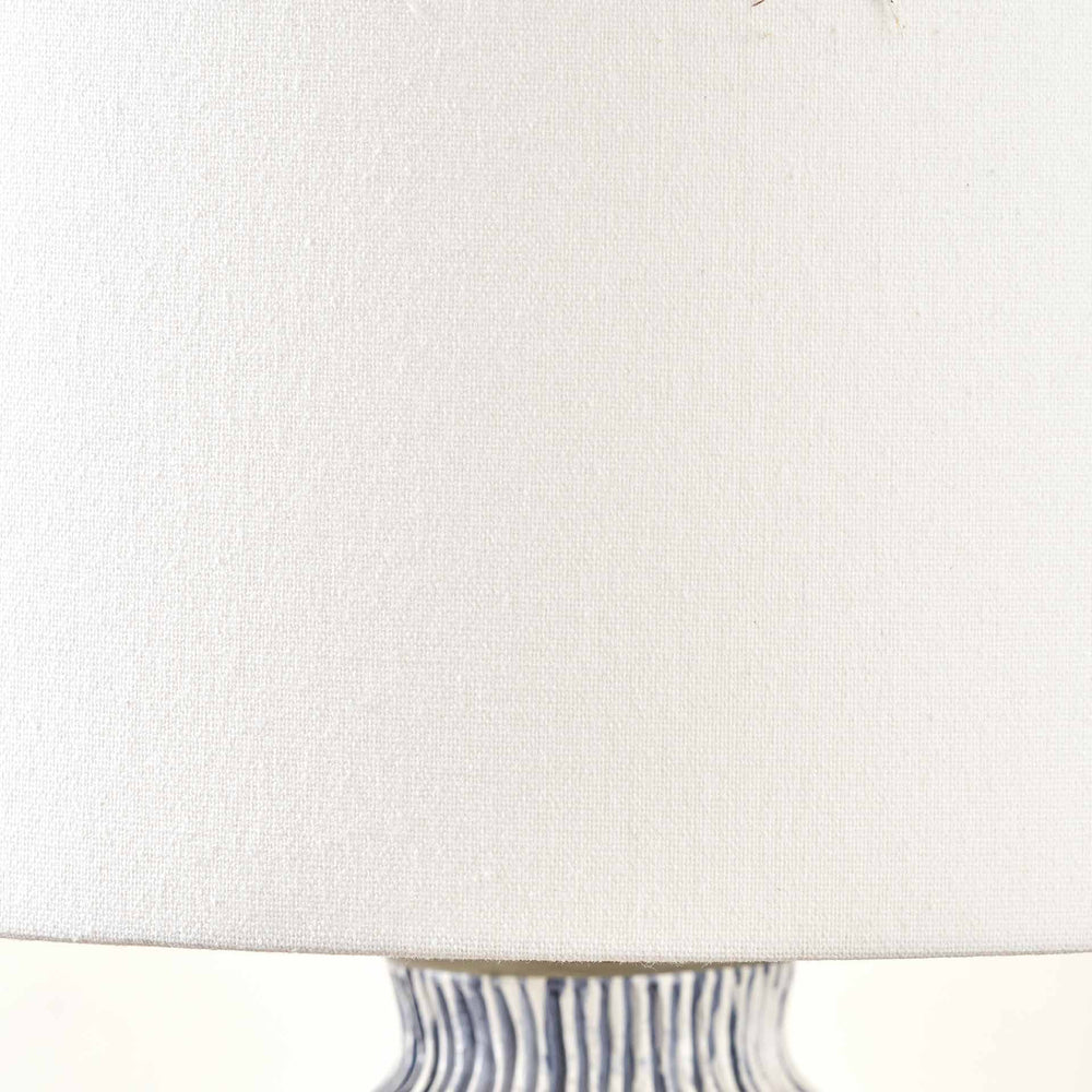 Agnes Blue and White Striped Stoneware Table Lamp Base