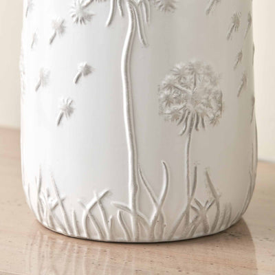 Dandelion White Ceramic Bedside Table Lamp Set Of 2