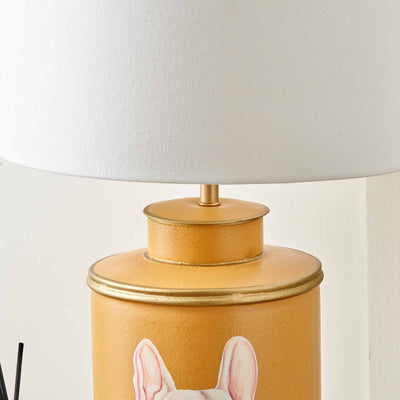 Boston Terrier Mustard Hand Painted Table Lamp Base