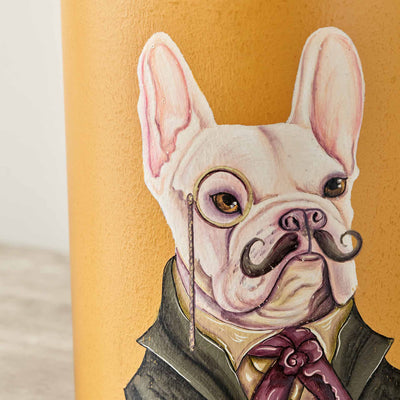 Boston Terrier Mustard Hand Painted Table Lamp Base