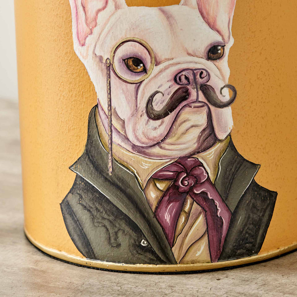 Boston Terrier Mustard Hand Painted Table Lamp Base