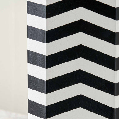 Miguel Black and White Chevron Hand Painted Table Lamp Base