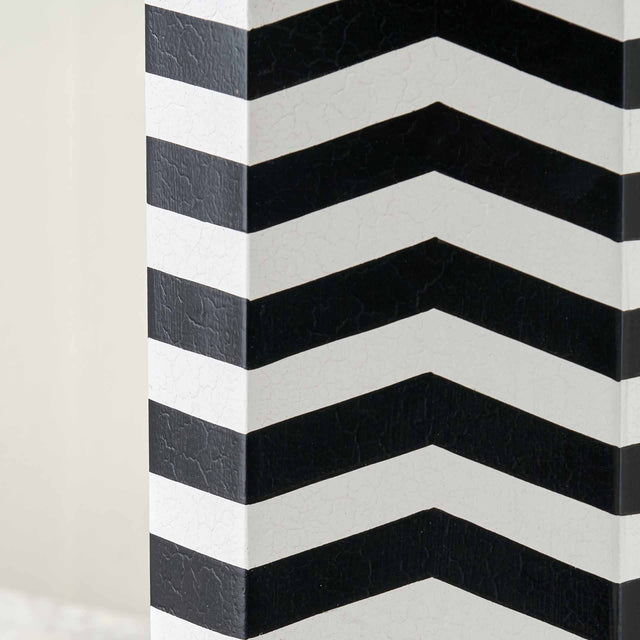 Miguel Black and White Chevron Hand Painted Table Lamp Base