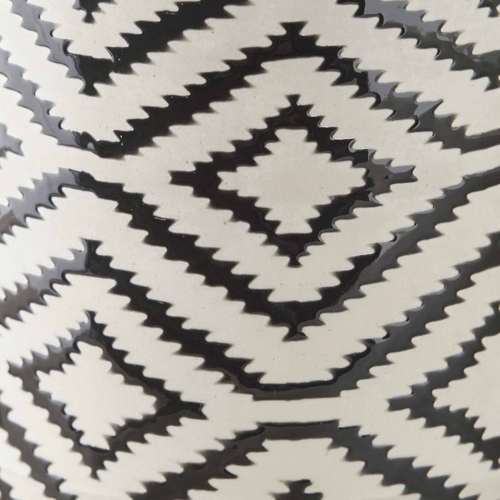 Chimalli Monochrome Ikat Ceramic Table Lamp Base