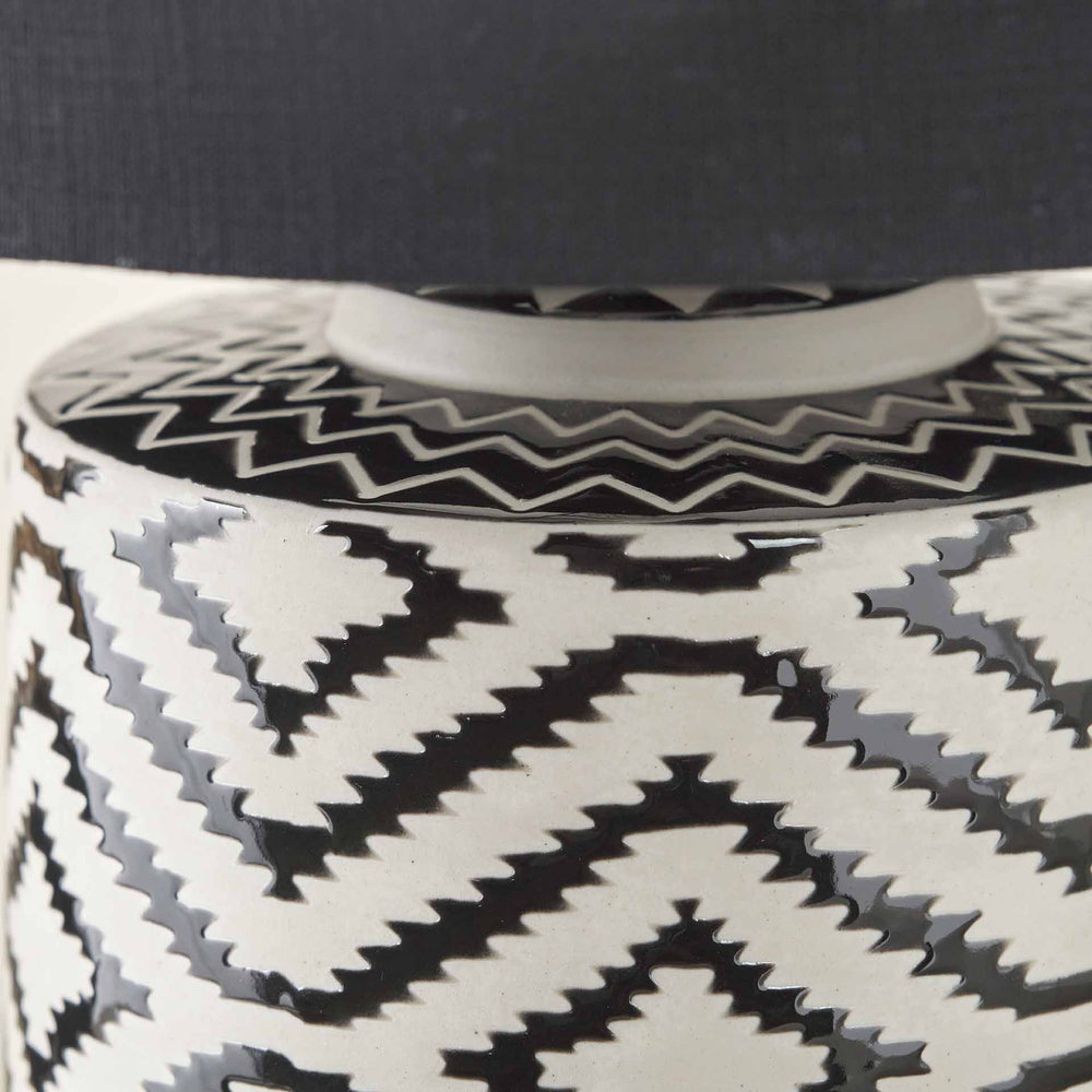Chimalli Monochrome Ikat Ceramic Table Lamp Base